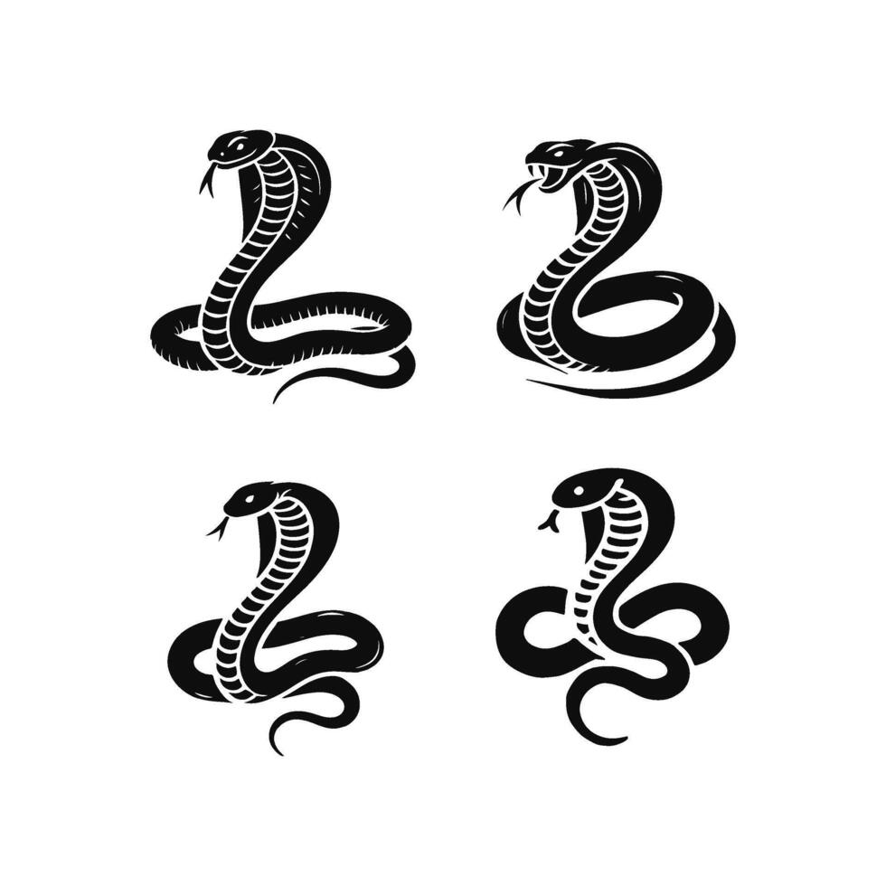 Cobra snake icon set illustration vector