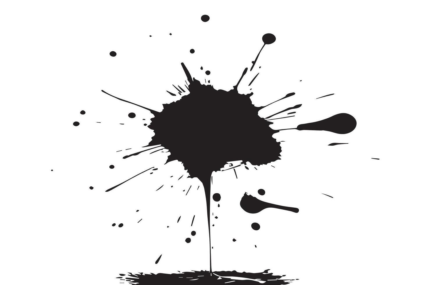 Black ink splatter on white background. Ink Splash paint splash vector