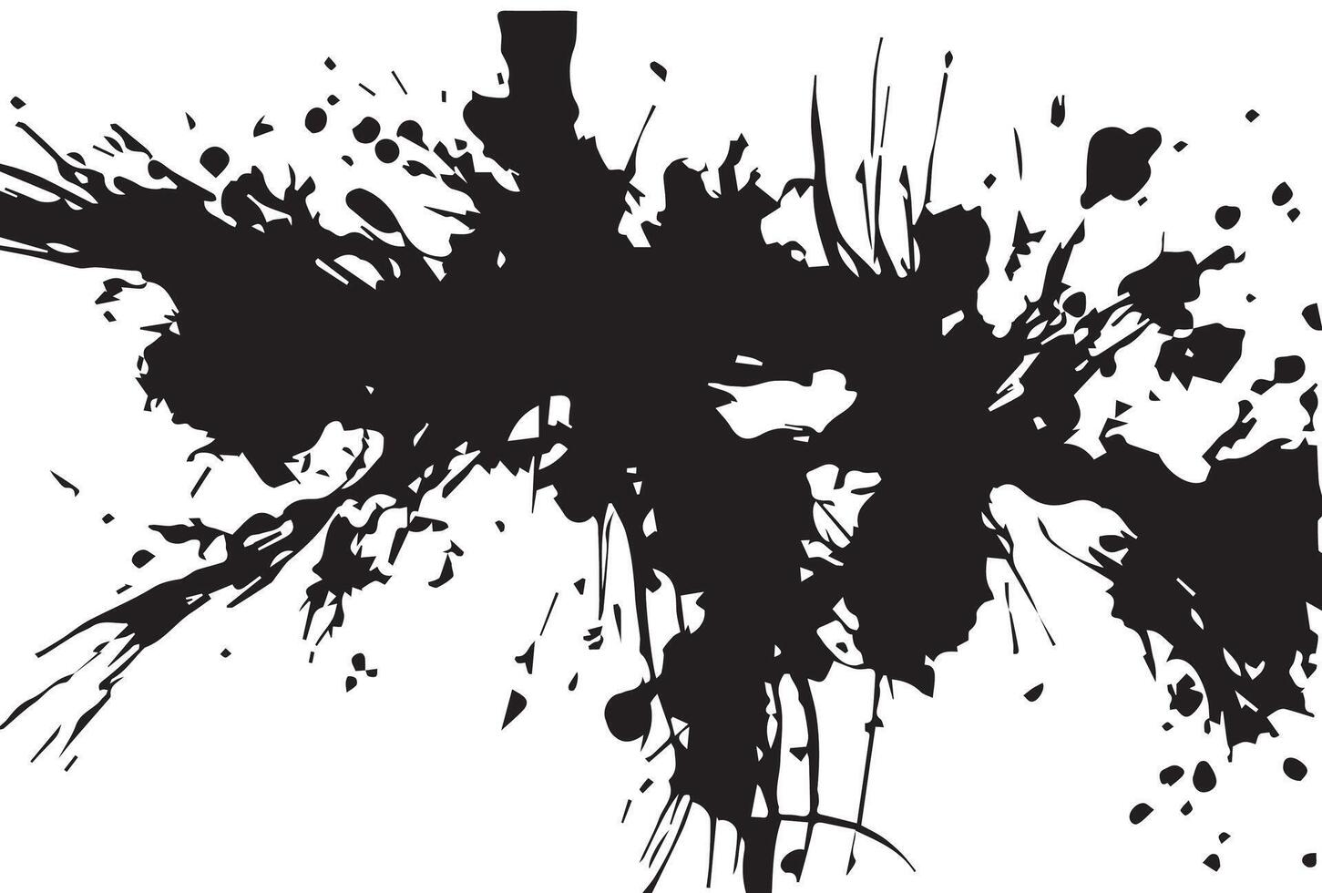 A grunge black and white ink splatter on a white background vector