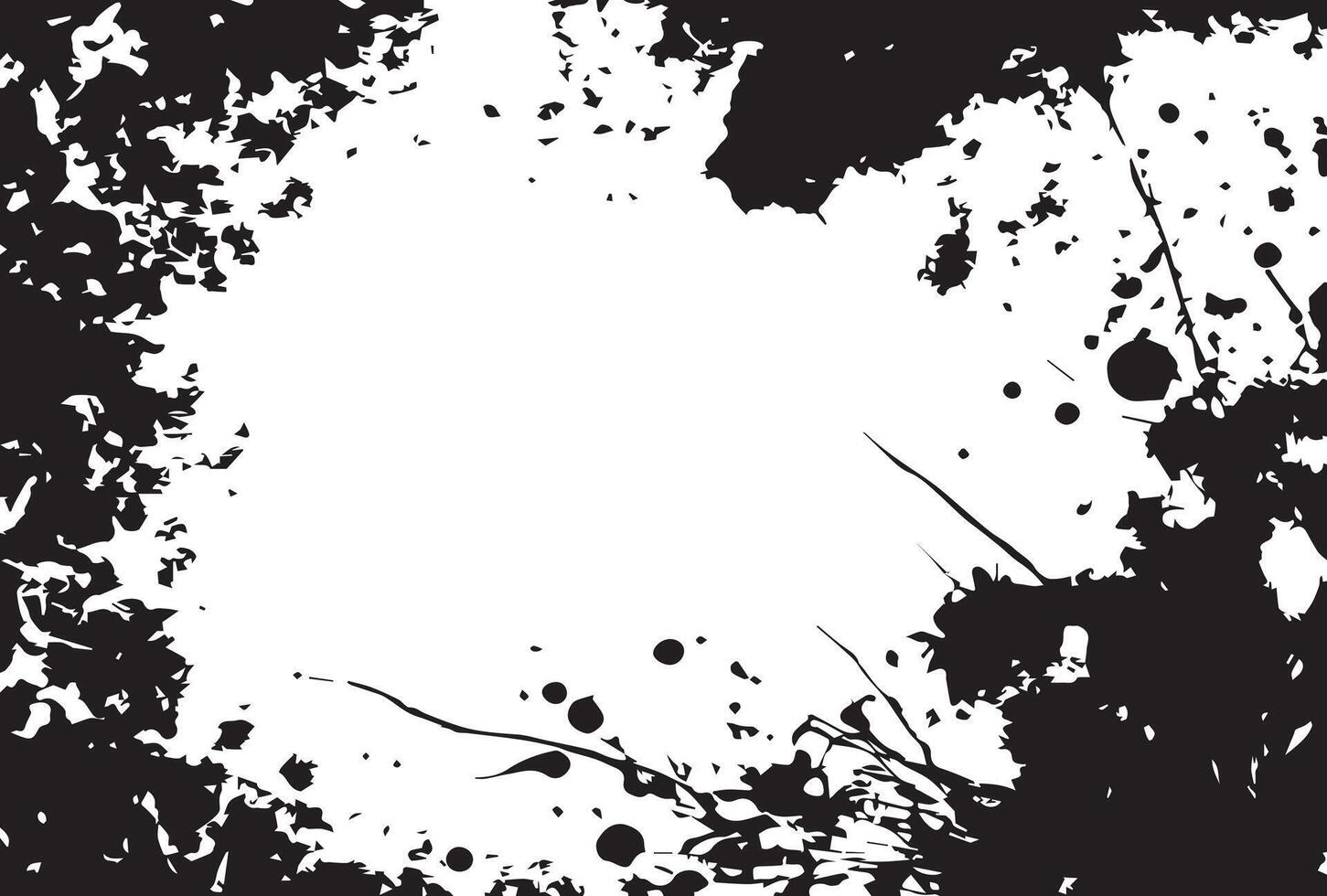 Black and white grunge background with splatters vector