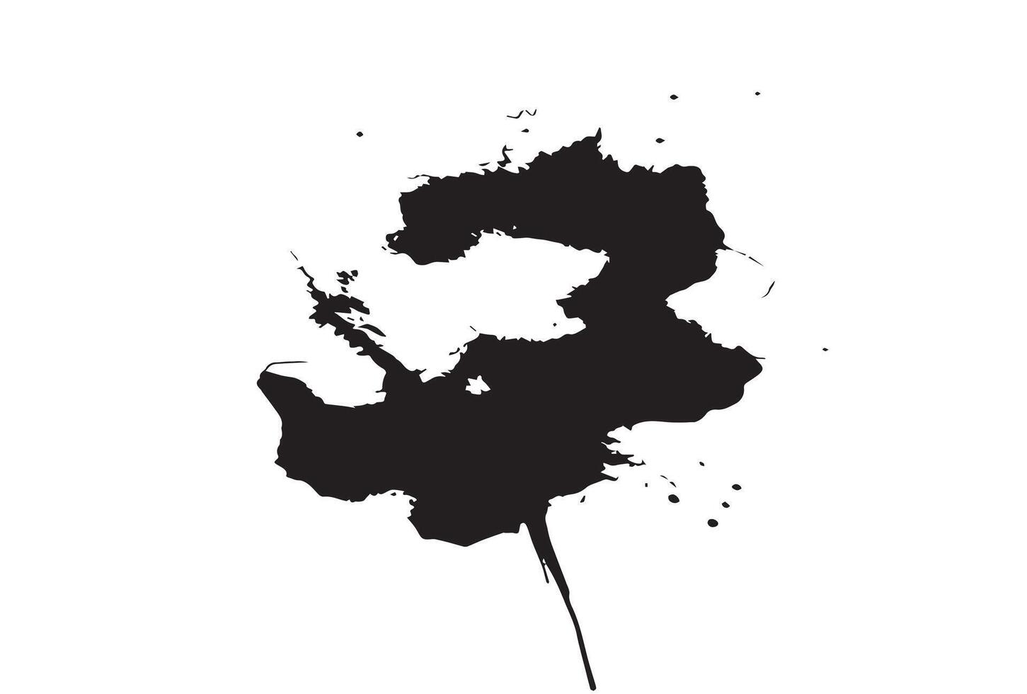 Black ink splat on white background vector