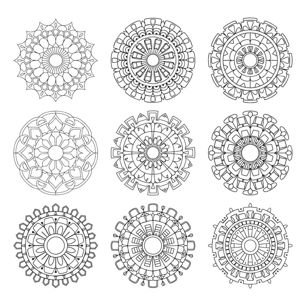 abstract mandala pattern. Art on the wall. Coloring book Lace pattern The tattoo. Design for a wallpaper Paint shirt and tile Sticker Design, Decorative circle ornament in ethnic oriental style vector