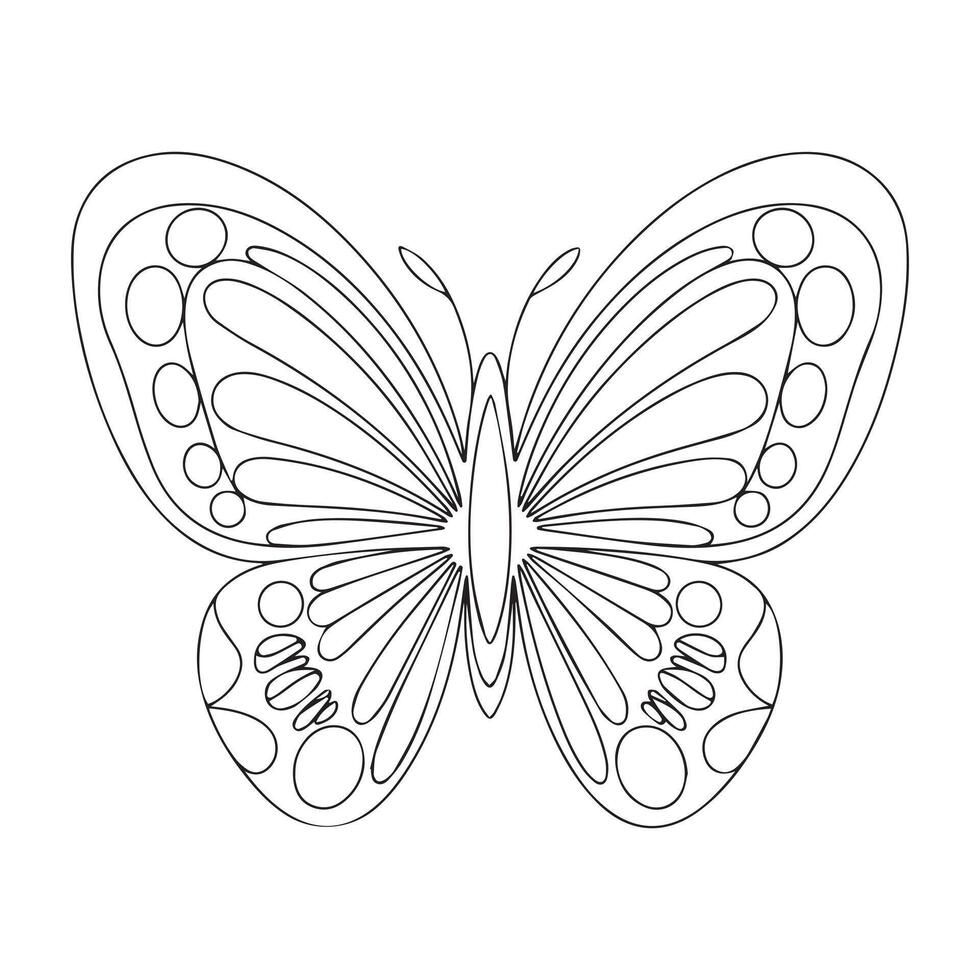 contour butterfly on white background for coloring page vector