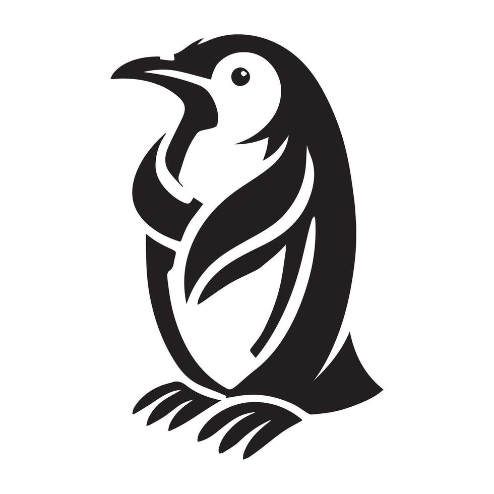 black icon for penguin vector