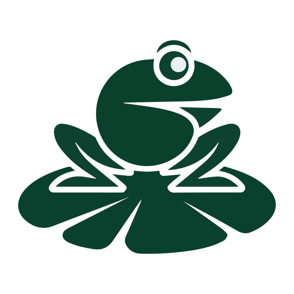Coloring page cute frog with colorful sample for coloring. . vector