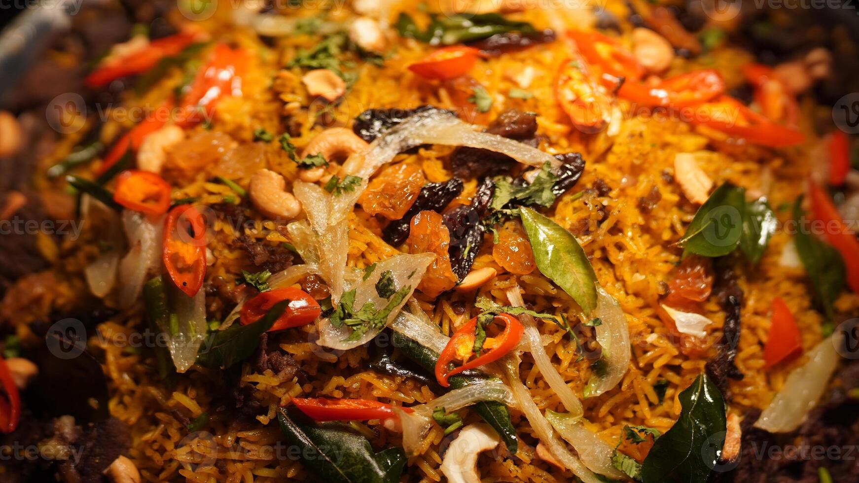 A close up of a plate of food with vegetables and spices photo