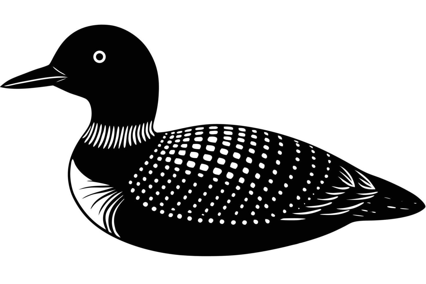 Cute Common Loon on White Background vector