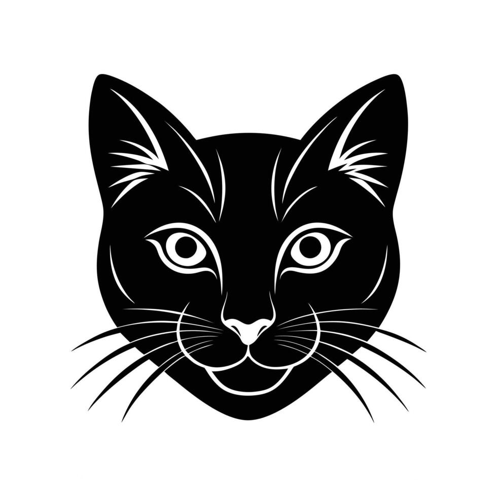 Cat Head Silhouette Illustration vector