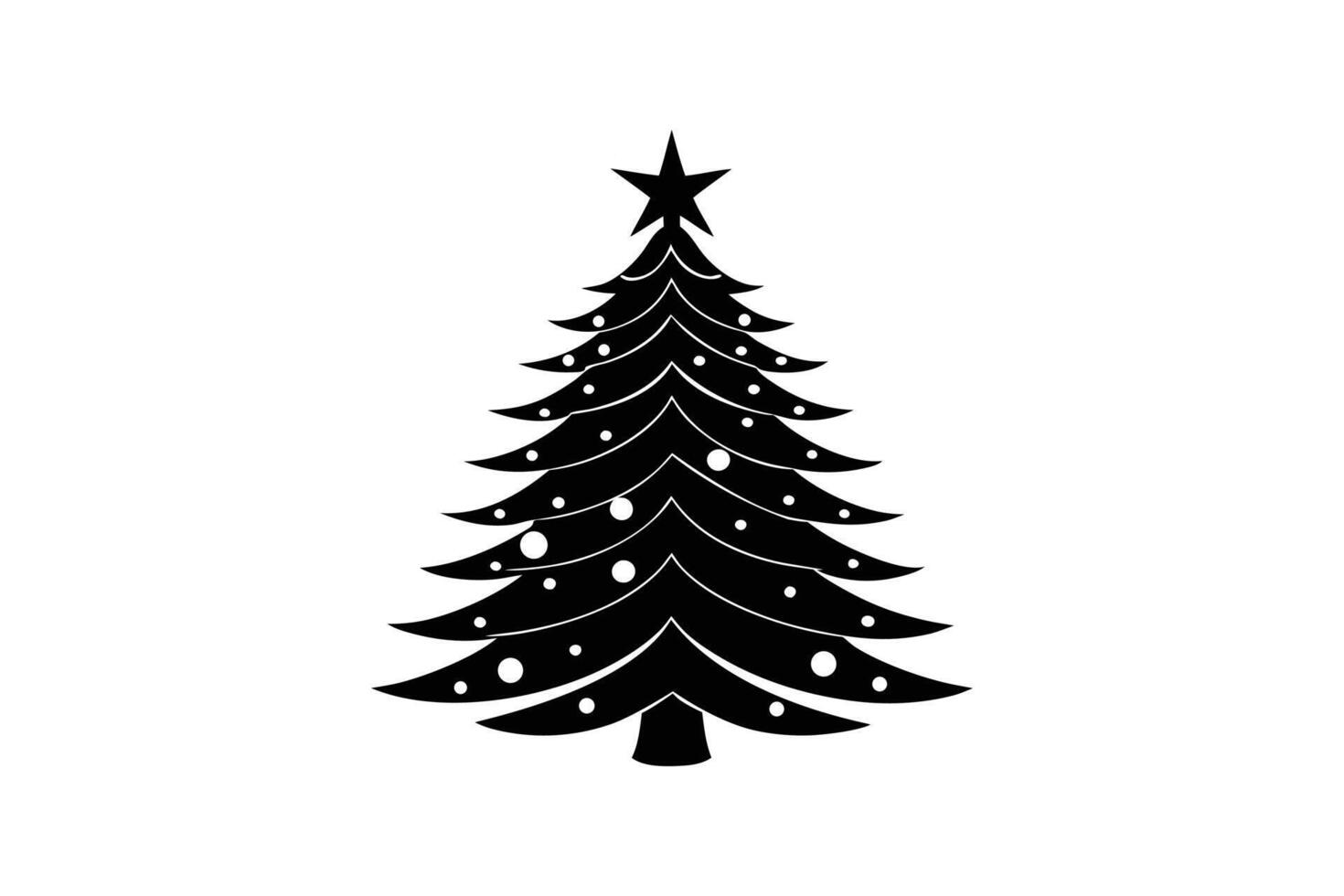 Christmas Tree Silhouette for Holiday Design vector