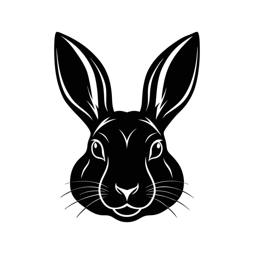 Rabbit head silhouette Design vector