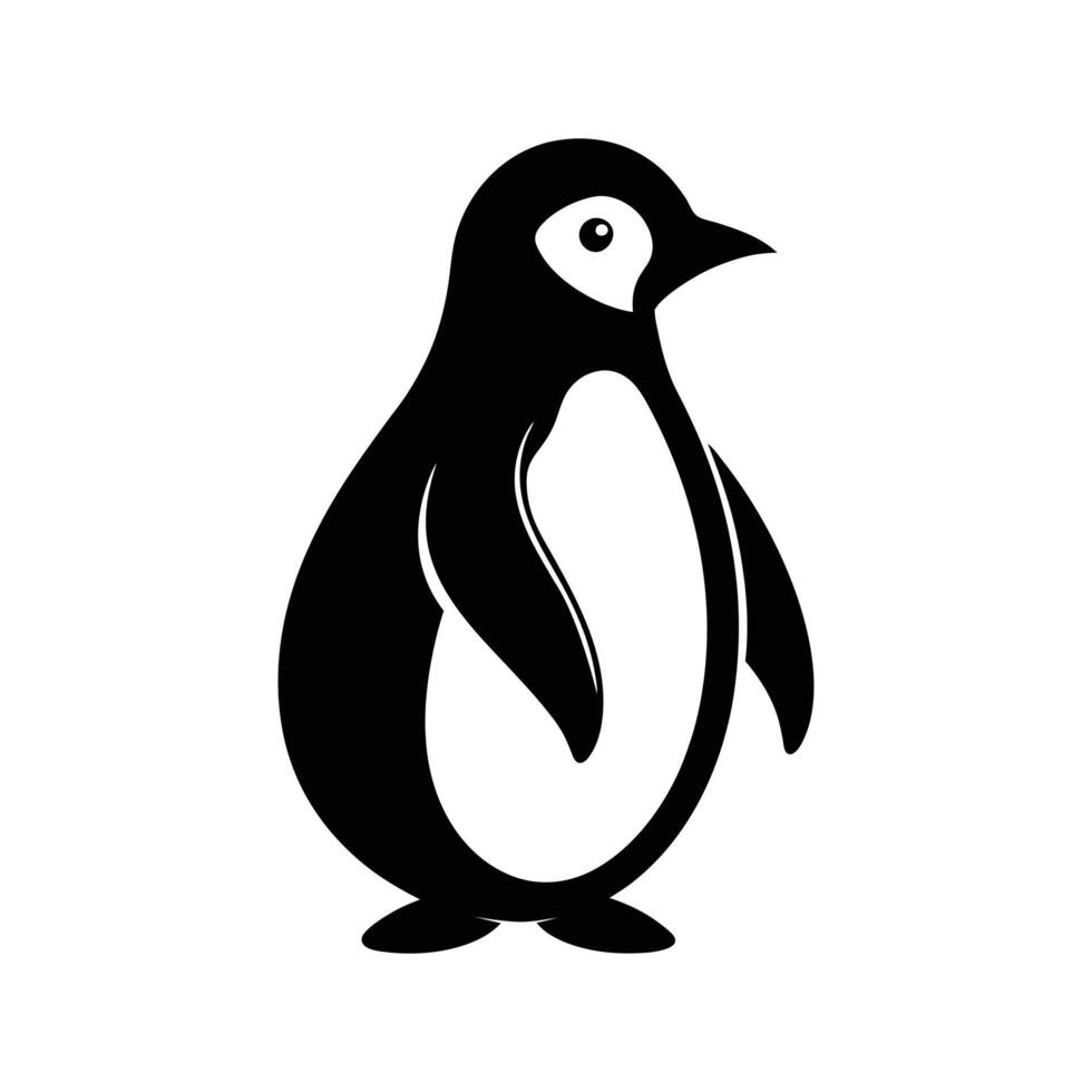Penguin Silhouette Minimalist Wildlife Design vector