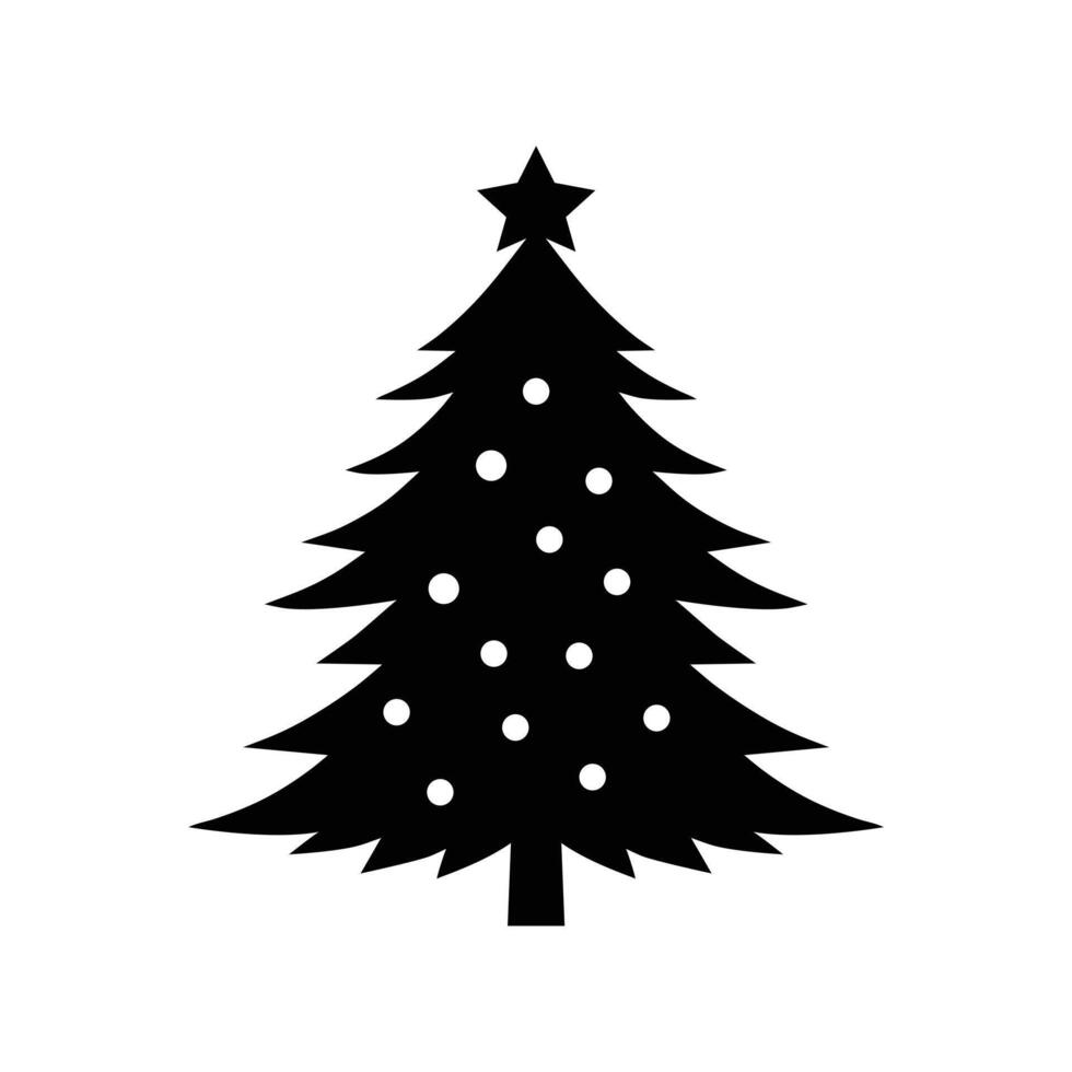 Christmas Tree Silhouette for Holiday Illustration Design vector