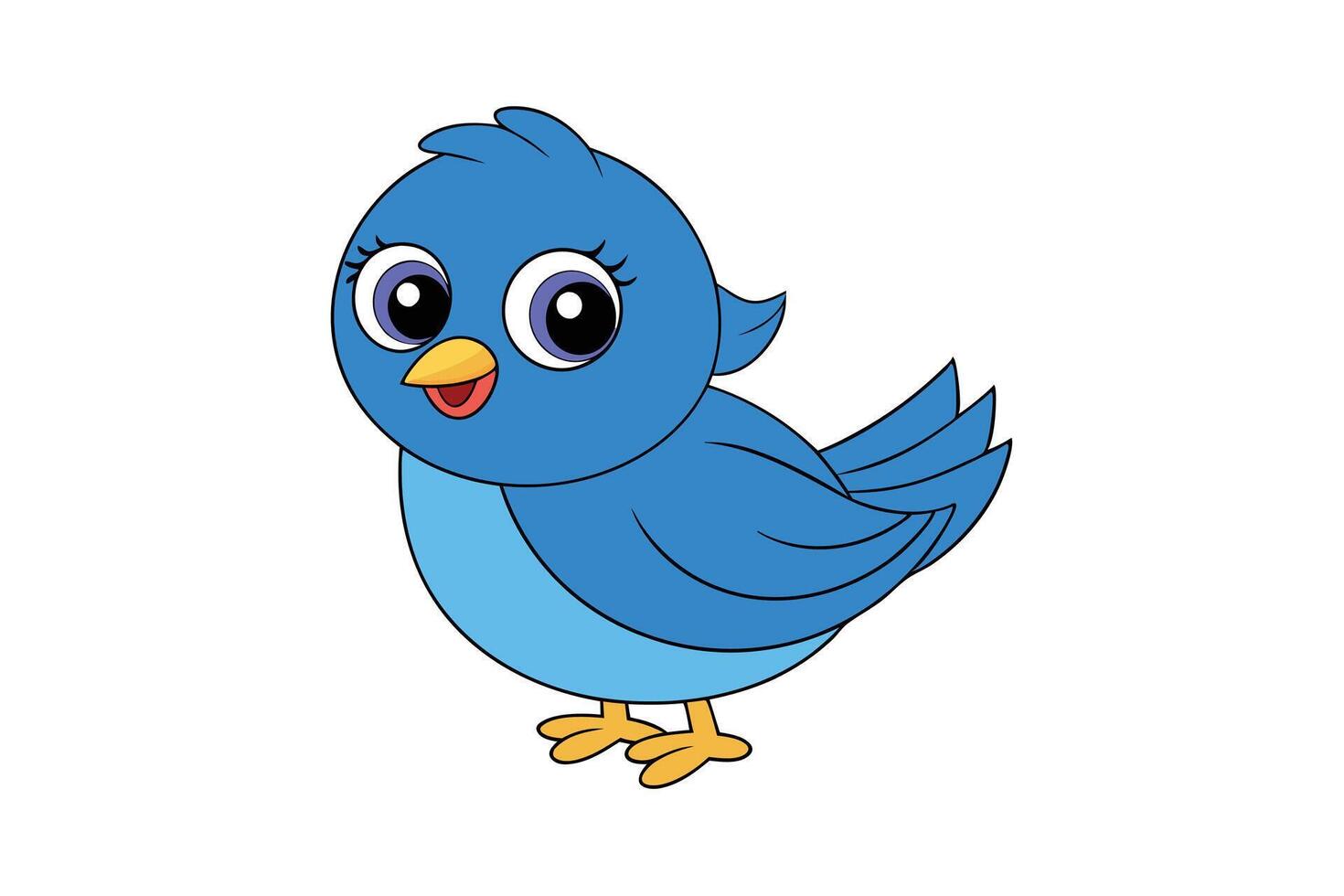 Cute Eastern Bluebird Illustration on White Background vector