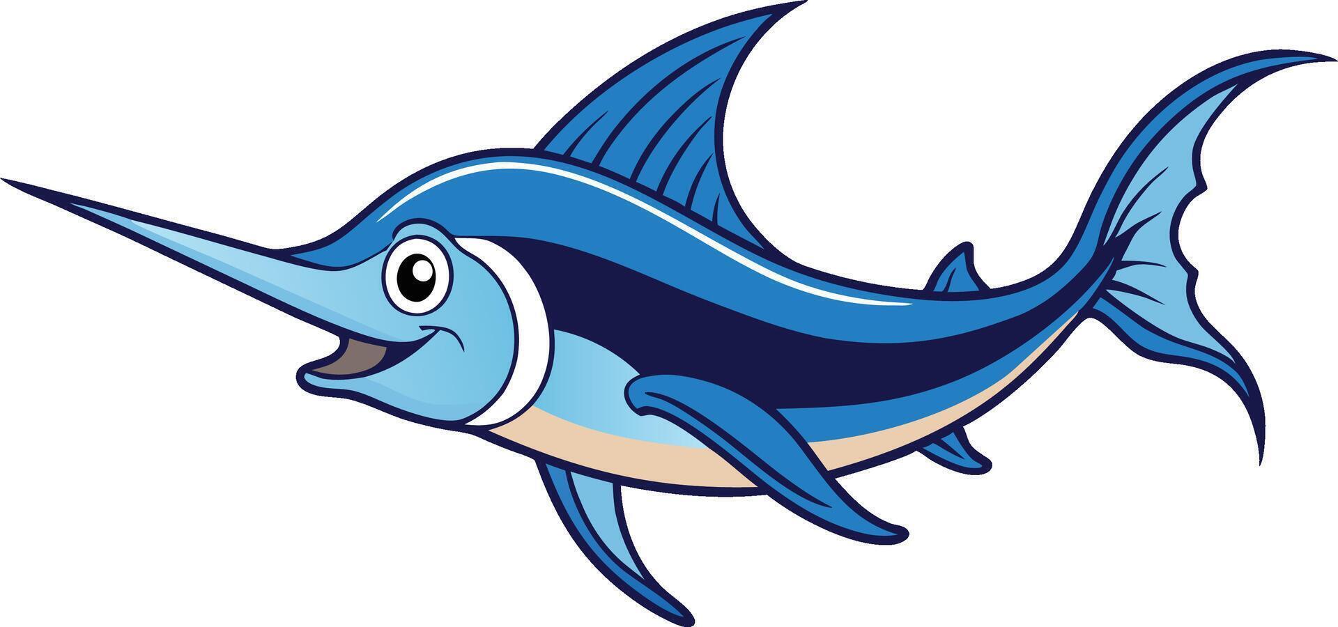 Jumping Marlin Fish Art vector