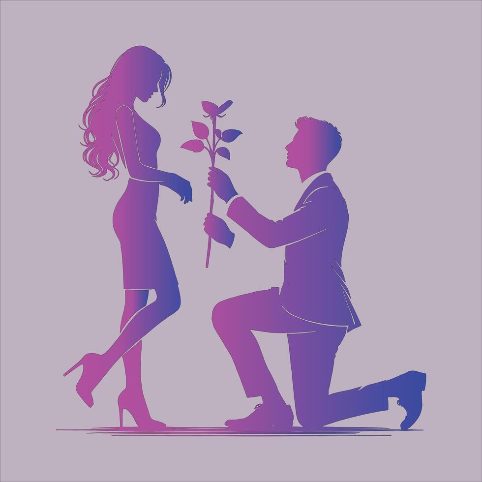 Romantic Couple Hugging and Kissing Silhouette for Happy Valentine's Day and Wedding Celebrations vector