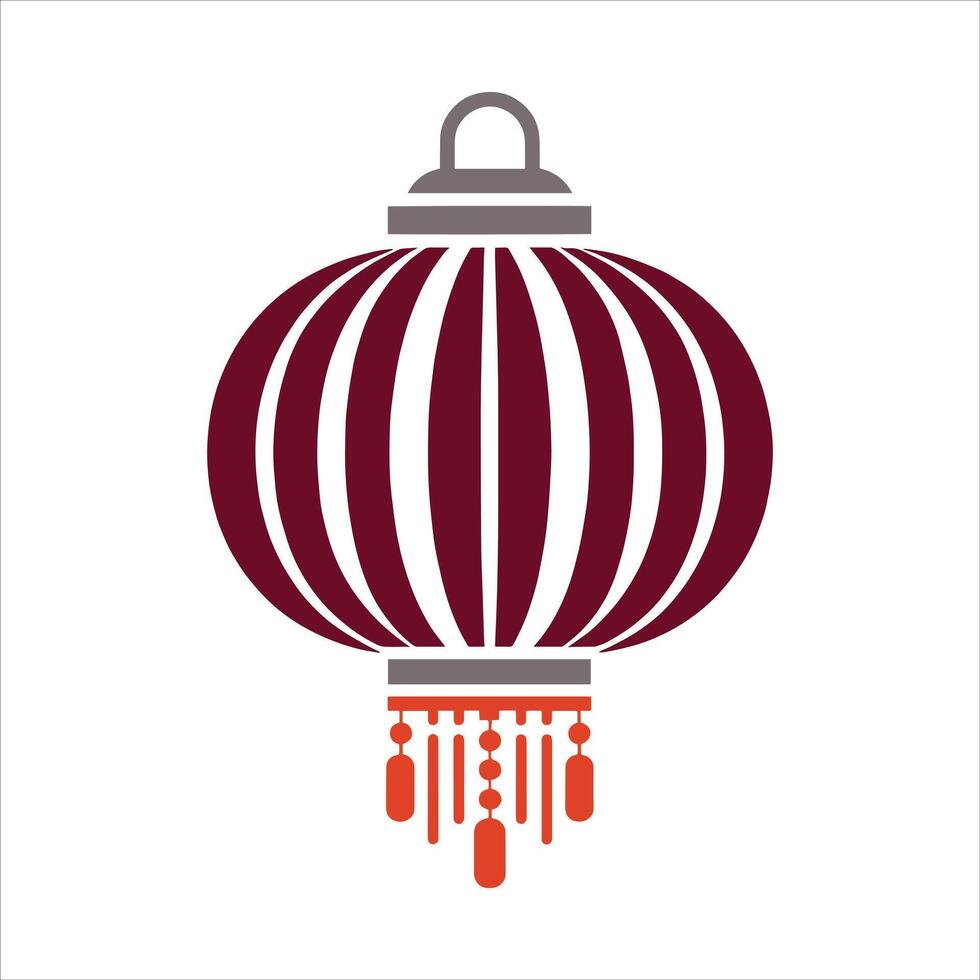 Traditional Chinese Lantern Paper Lamp Silhouette with Japan Lantern for Lunar New Year Design vector