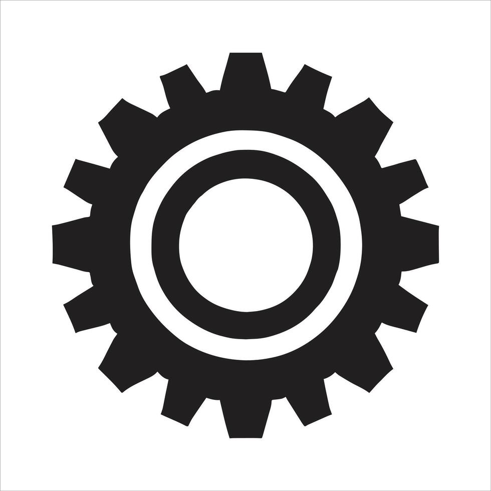 Gear Wheel Pictogram Free Illustration Tools and Utensils Setting Icon Black Silhouette vector