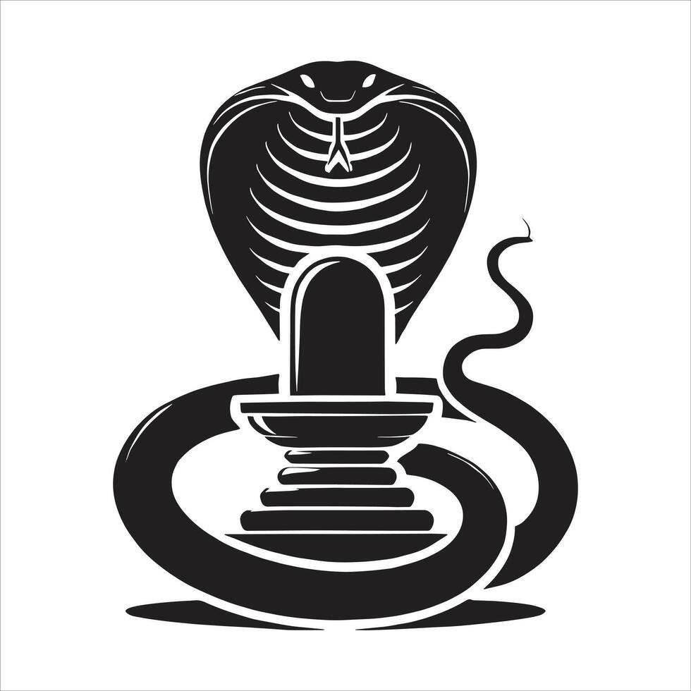 Shiv Ling Statue Illustration of Hindu God Shiva in Shaivism Sacred Art for Maha Shivratri Celebration vector