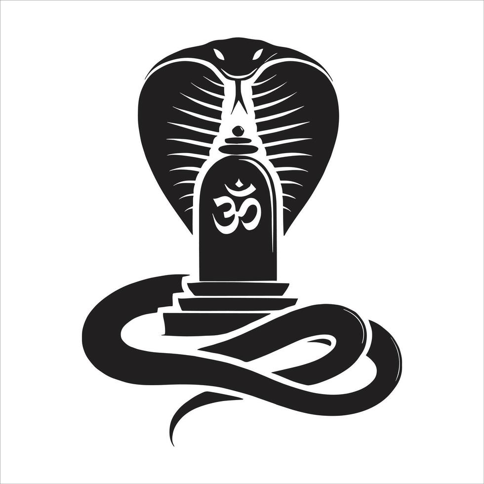 Sacred Shaivism Art Shiv Ling Statue Illustration of Hindu God Shiva for Maha Shivratri Festival vector