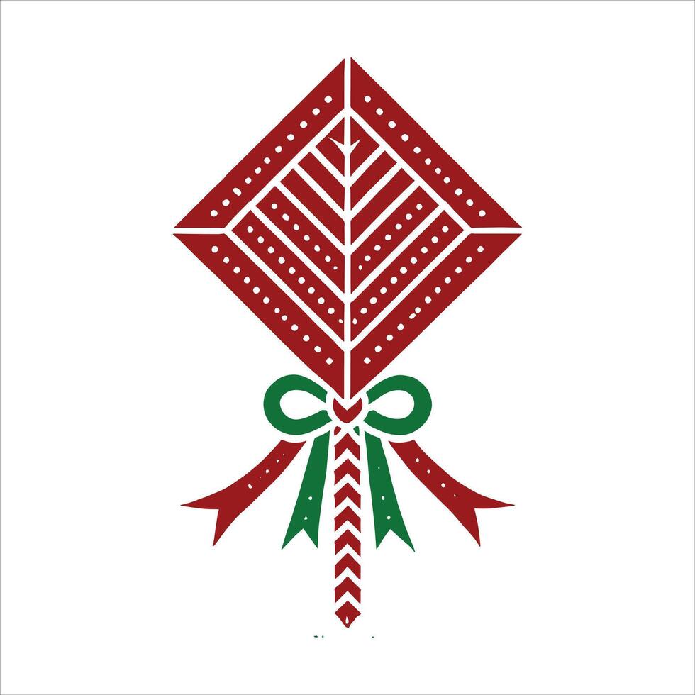 Colorful Kite Design with Long Fabric Tail Toy for Makar Sankranti Celebrations vector