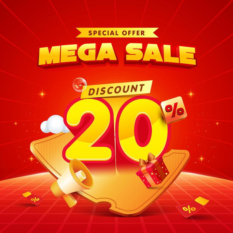 Mega sale special offer background vector