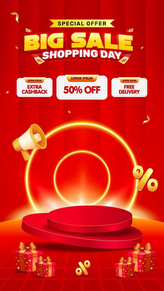 Big sale promotion event vertical banner vector