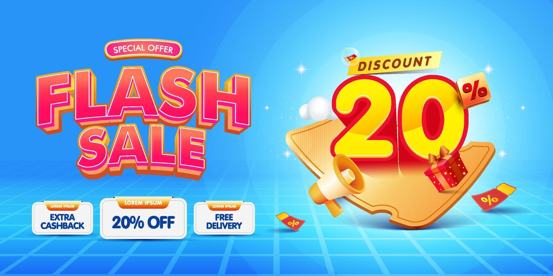 Discount sale promotion event horizontal banner template vector