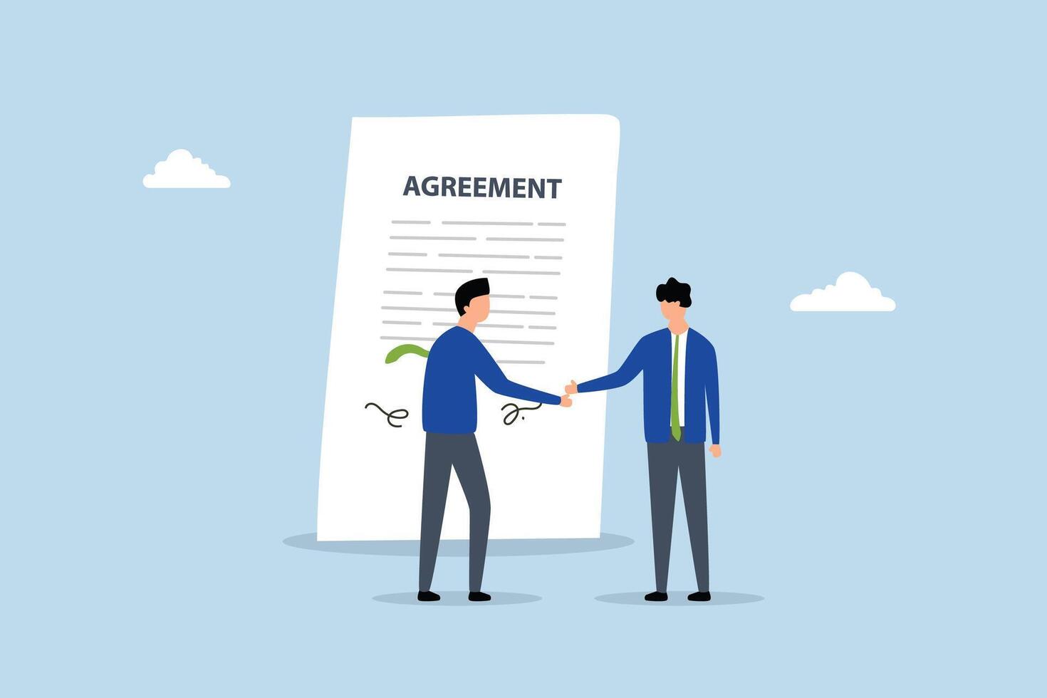 Business deal, Business partners shaking hands after finalizing the business contract agreement. vector