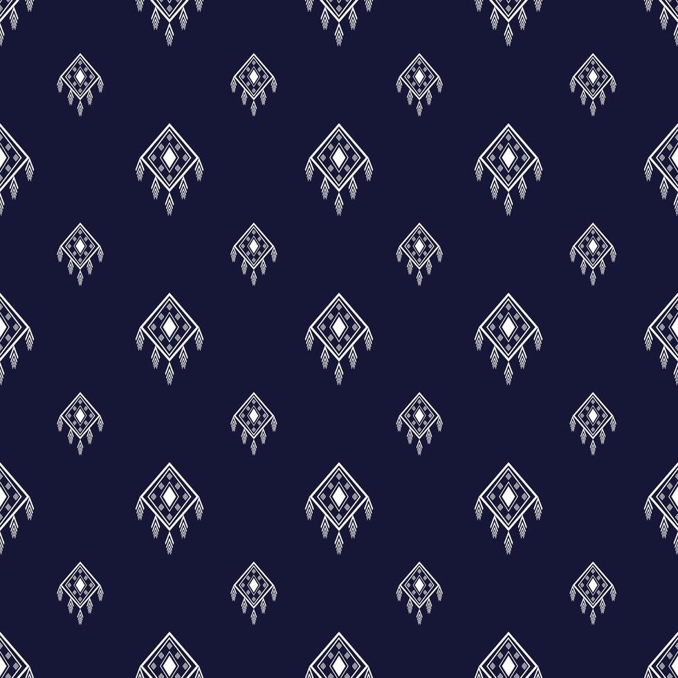 Geometric Ethnic pattern,a blue and white pattern with a star on it vector