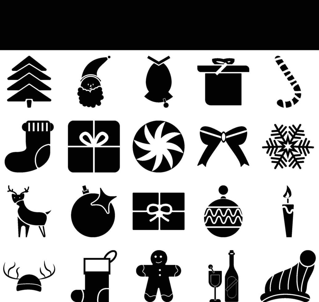 Icon Set 20 pcs Christmas vector