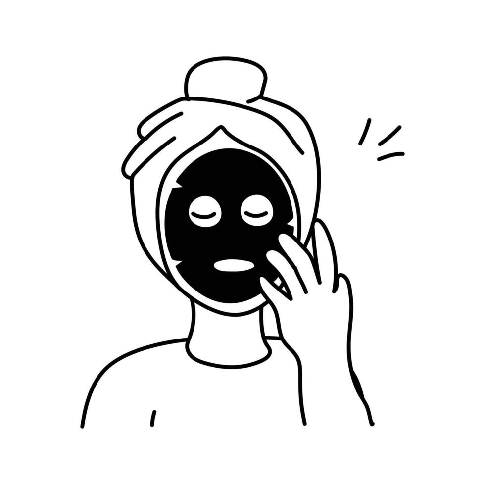 Face mask symbolizing self care, skincare, and healthy skin routines vector