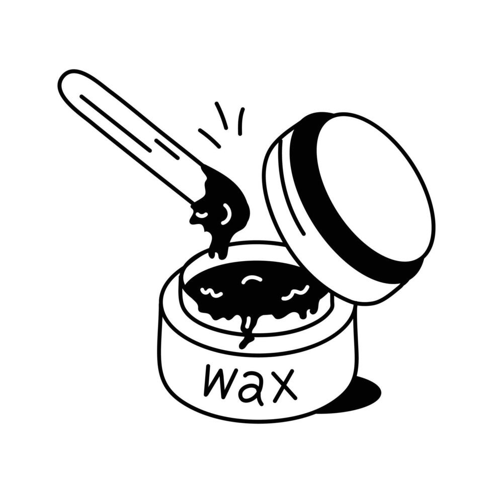 Wax jar symbolizing beauty care, smooth skin, and grooming vector