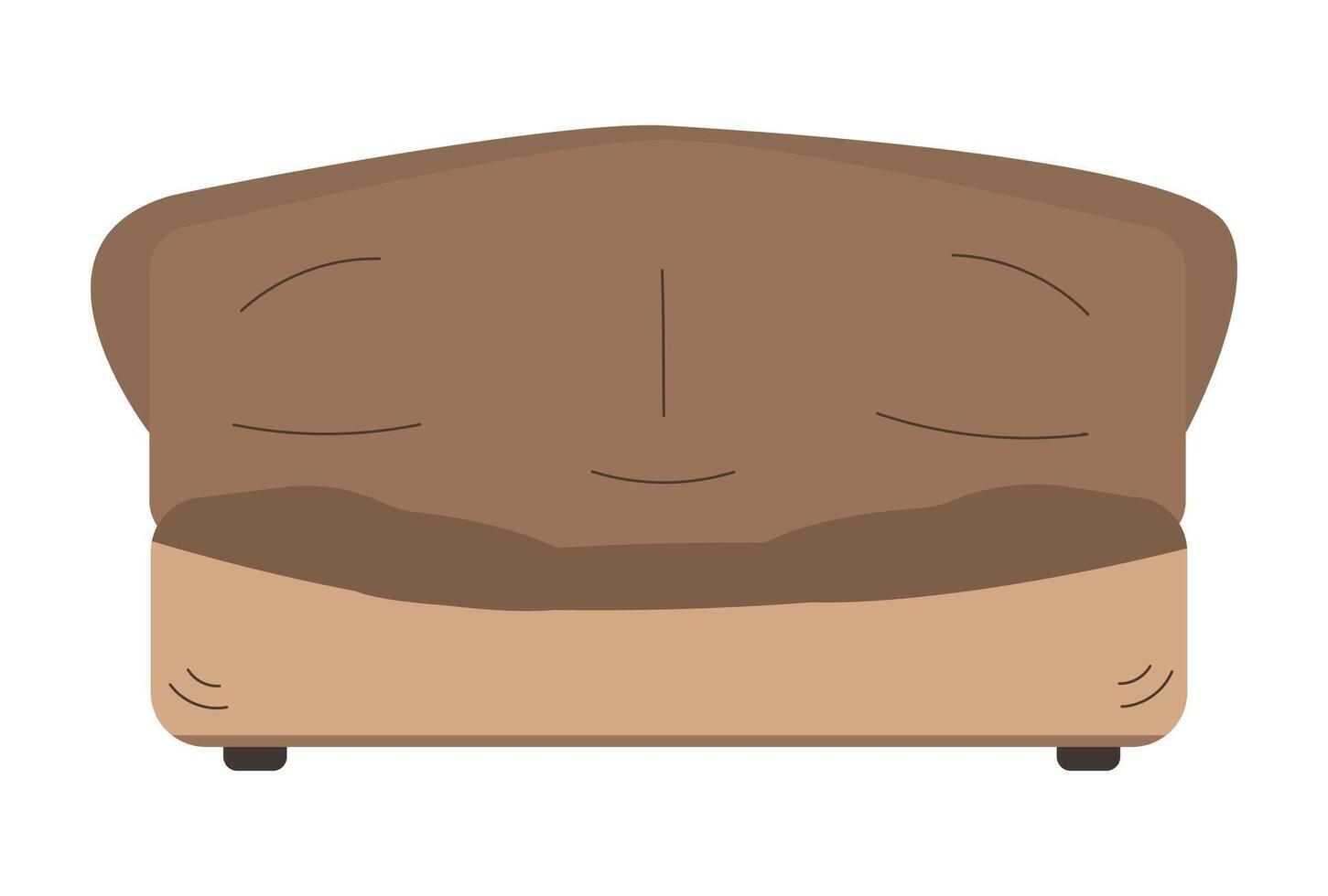 Comfortable piece of furniture. Soft sofa cappuccino color vector