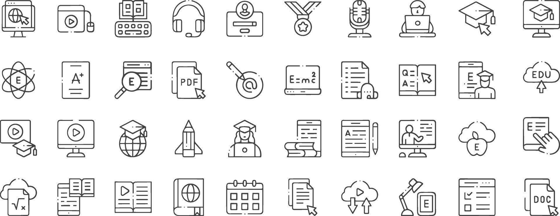 E-learning icons set . vector