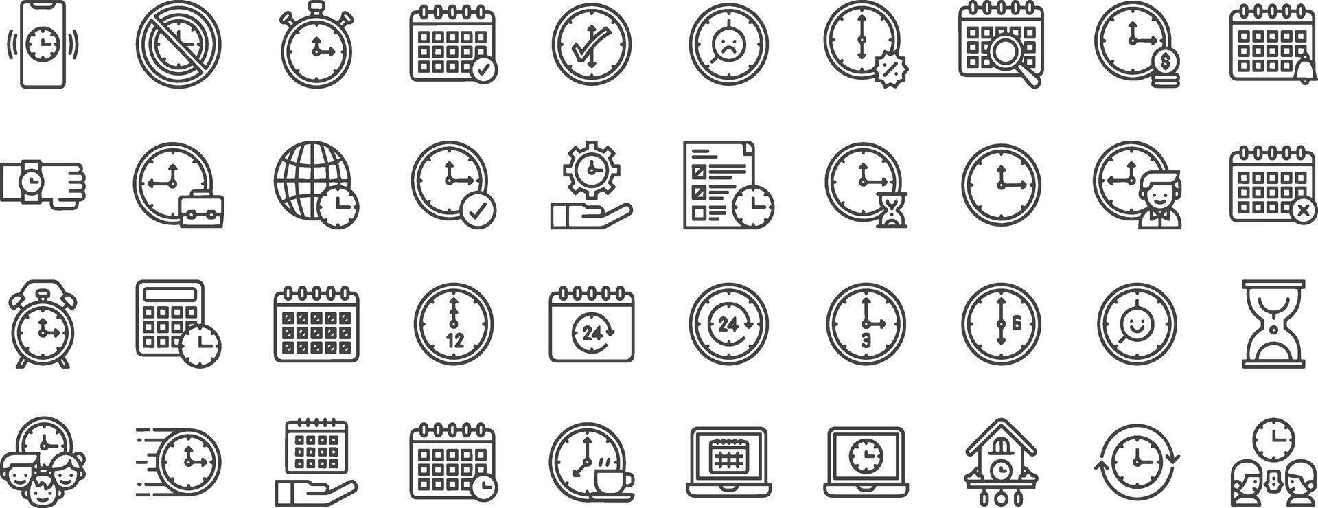 Time and clock Icons Set. vector