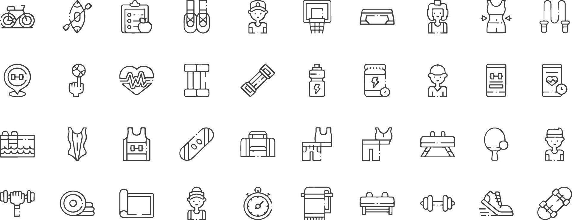 Sport and fitness Icons Set. vector