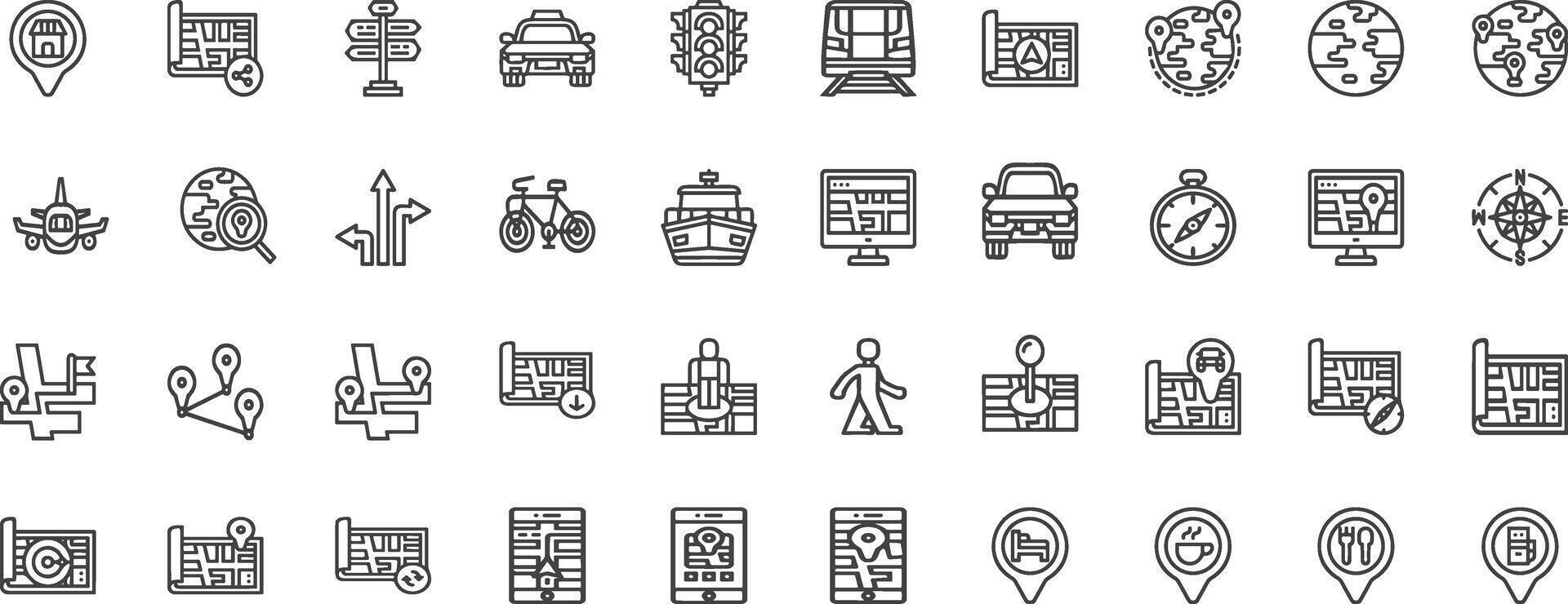 Navigation Icons Set. vector