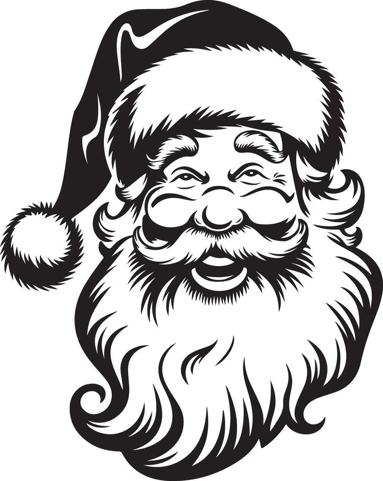 Festive Santa Claus Stencil Design for Clothing Prints vector