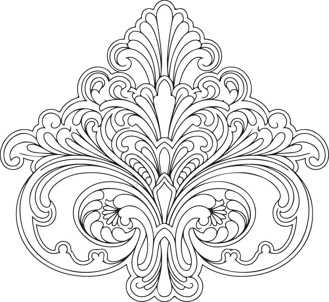 Elegant Symmetrical Baroque Ornament Intricate Decorative Design vector