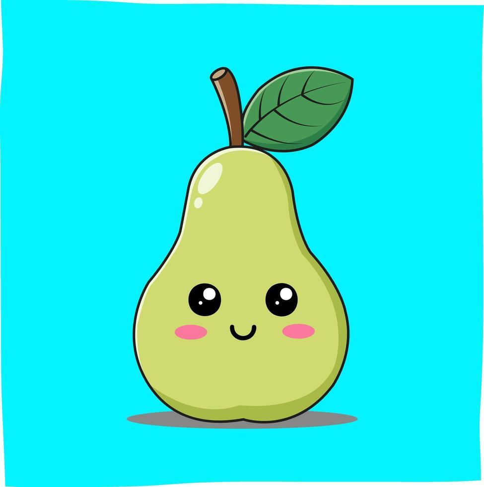 Cute pear doodle cartoon, suitable to be a related mascot vector