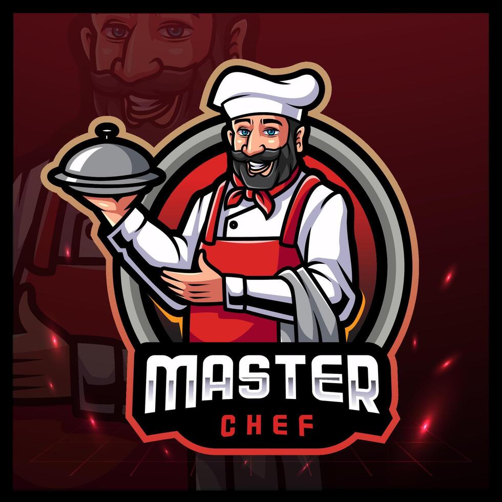 Master chef esport mascot logo design vector