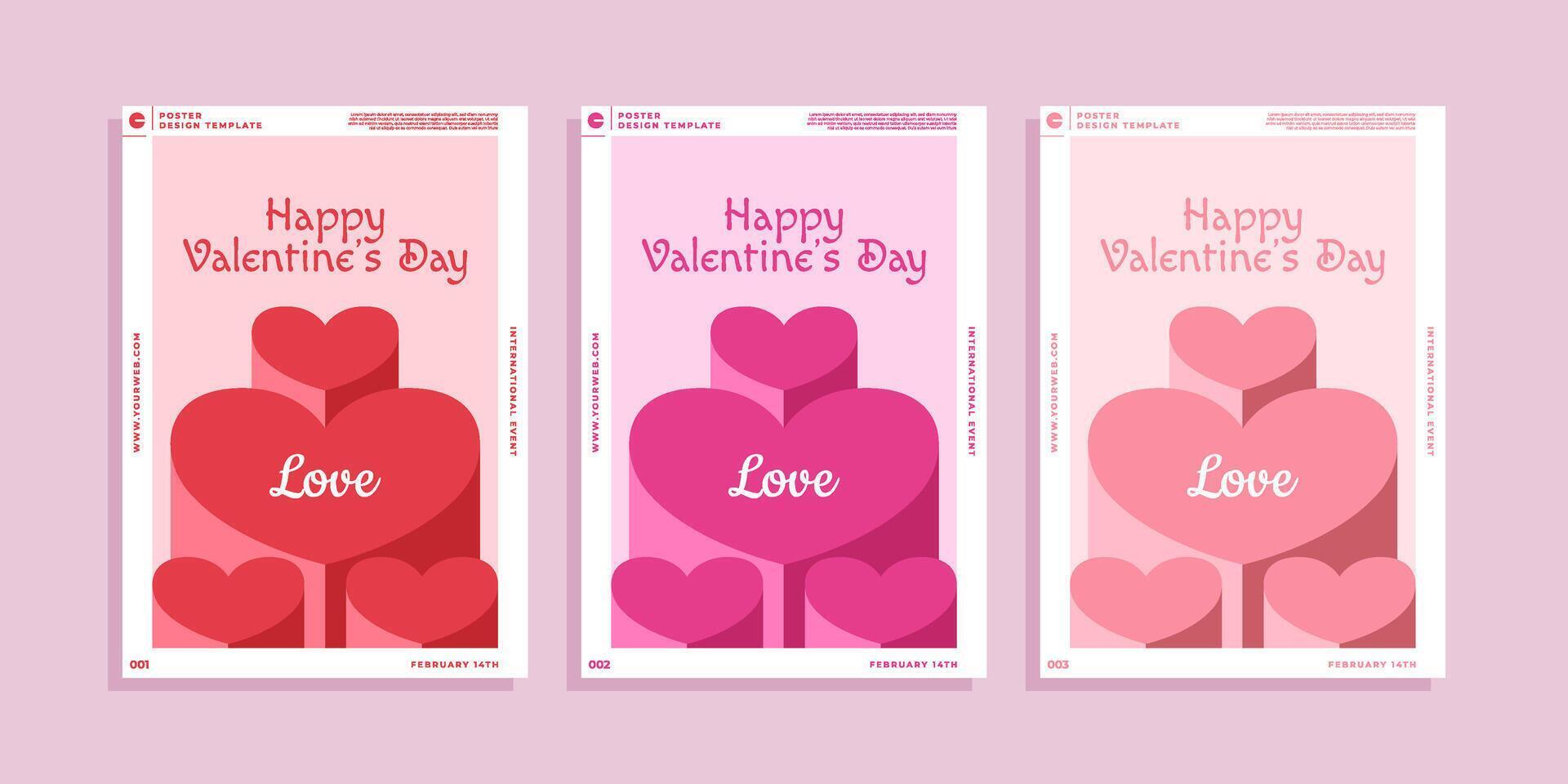 Set of Valentine's Day banner designed for social media. vector