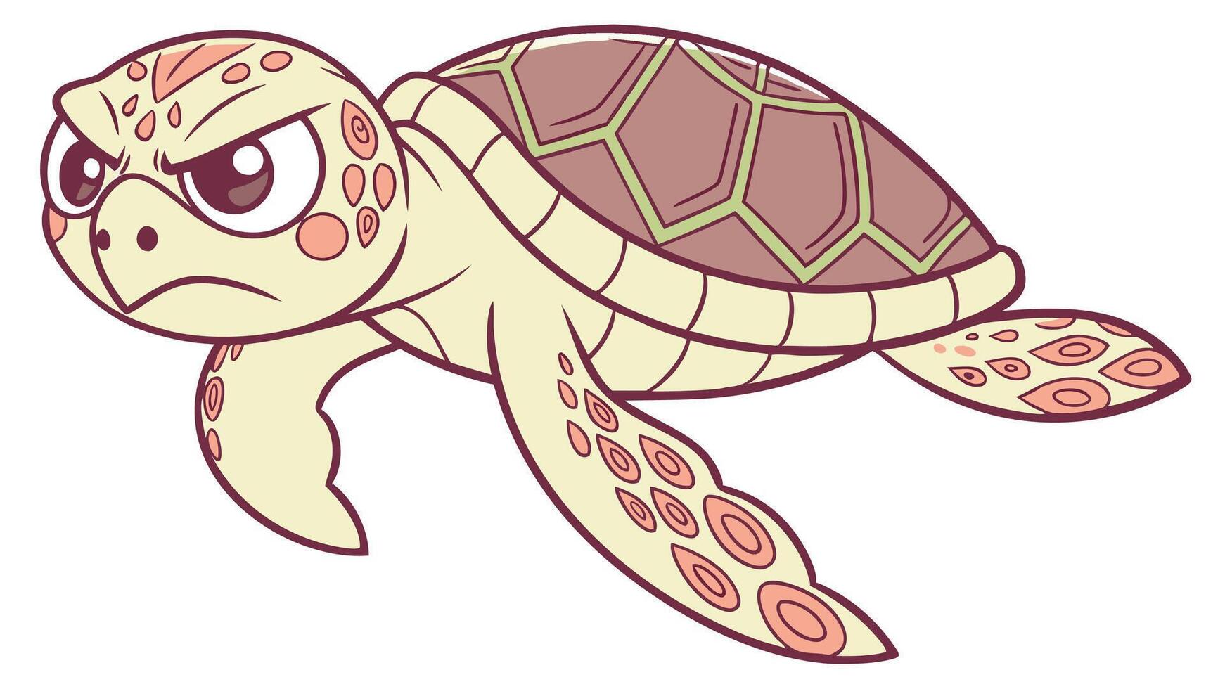 A cartoon turtle with a big head and a big mouth vector