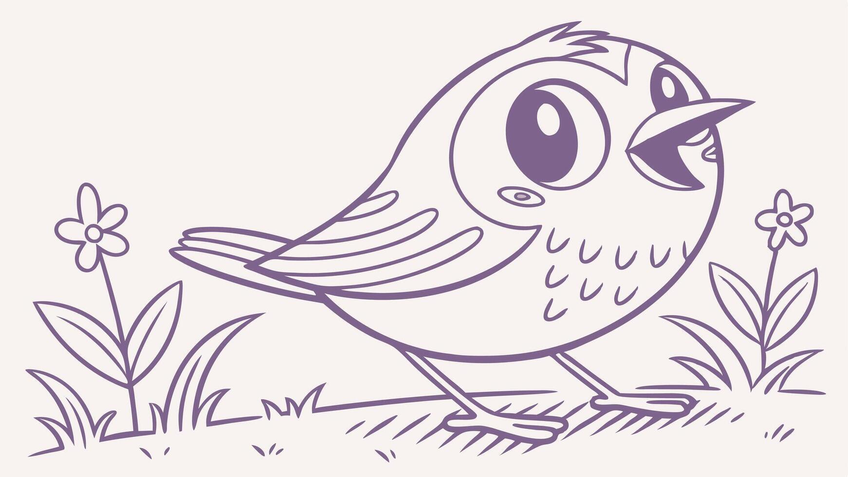 A cartoon bird with a big smile on its face vector