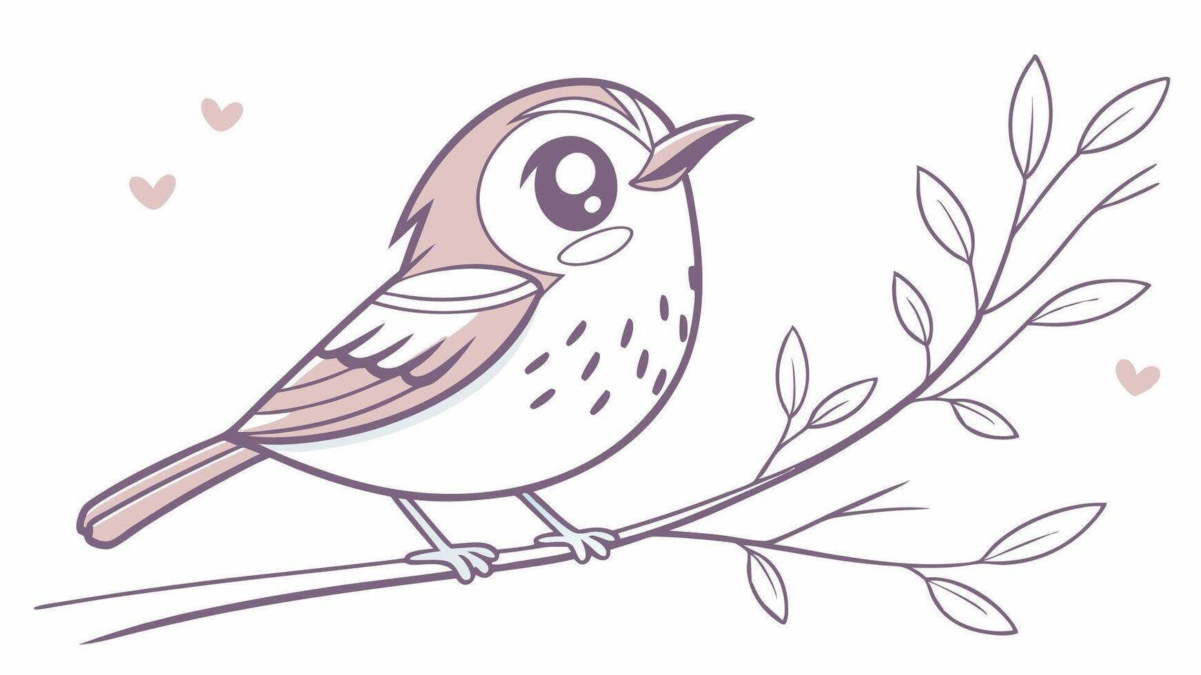 A cute little bird sitting on a branch vector