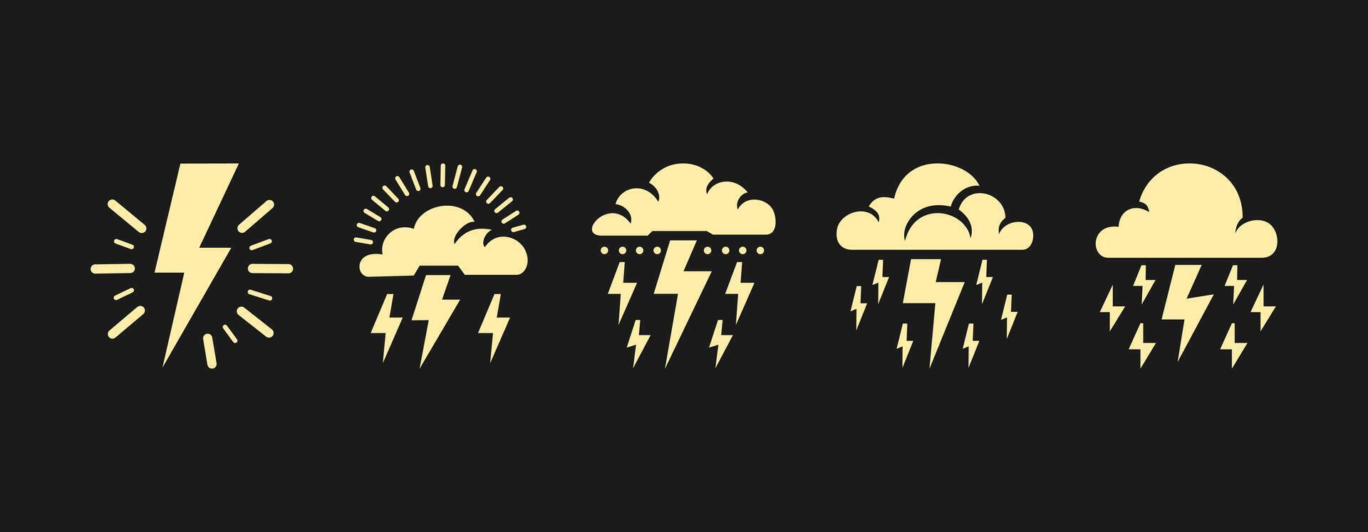 lightning illustration with 5 different models vector