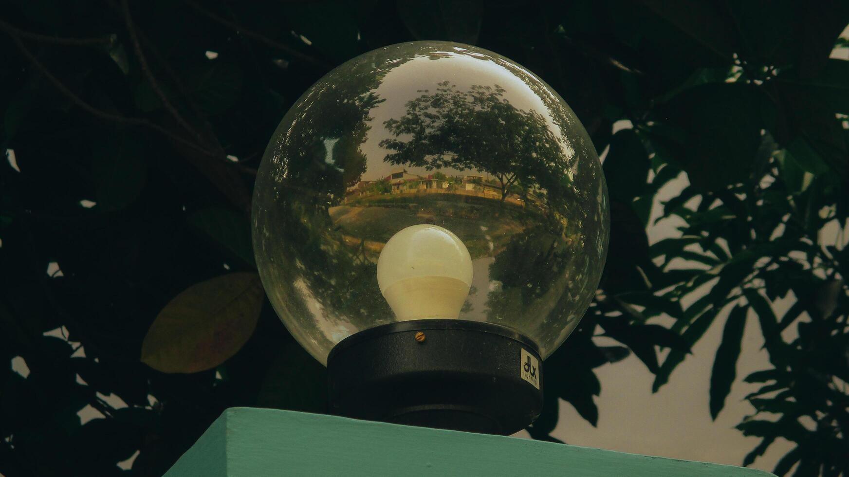 A lamp on a pole photo