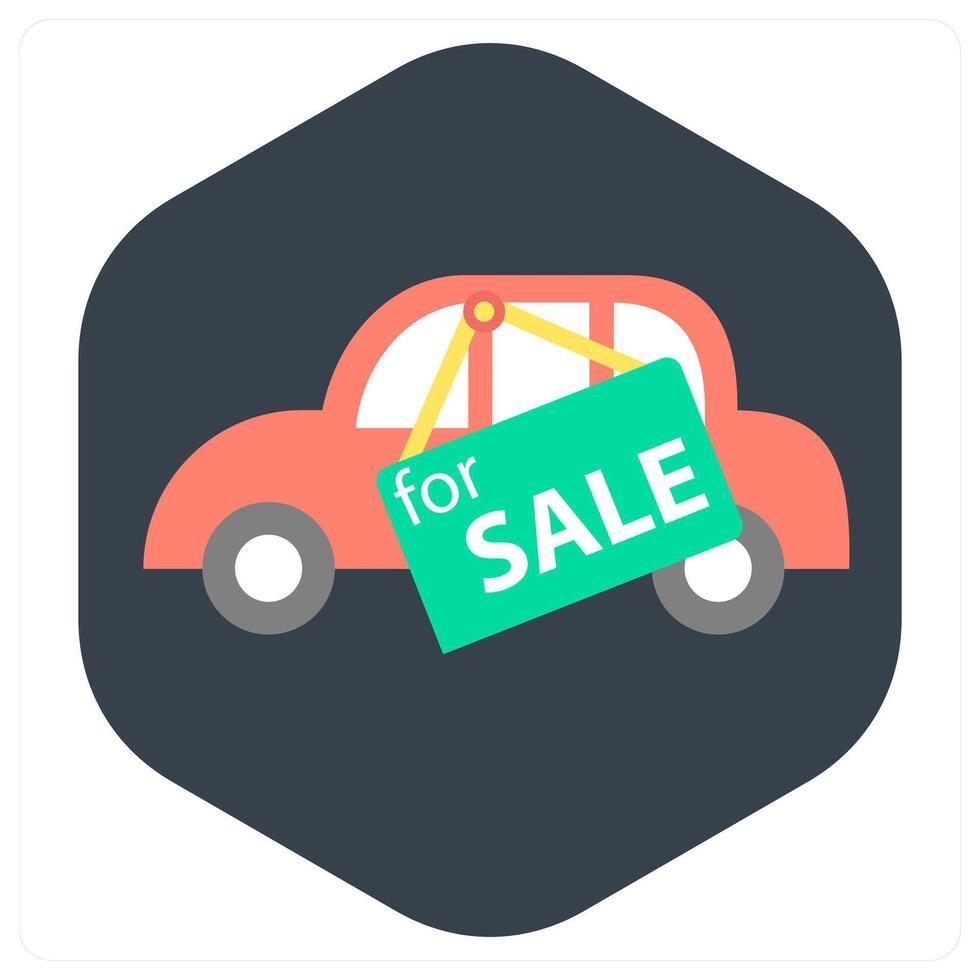 Car For Sale and buyer icon concept vector