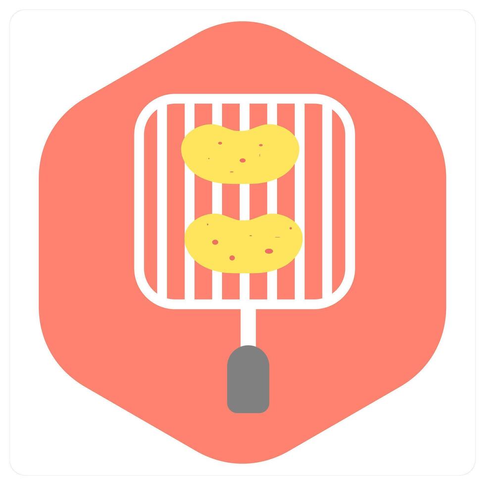 Grilled Pan and pan icon concept vector