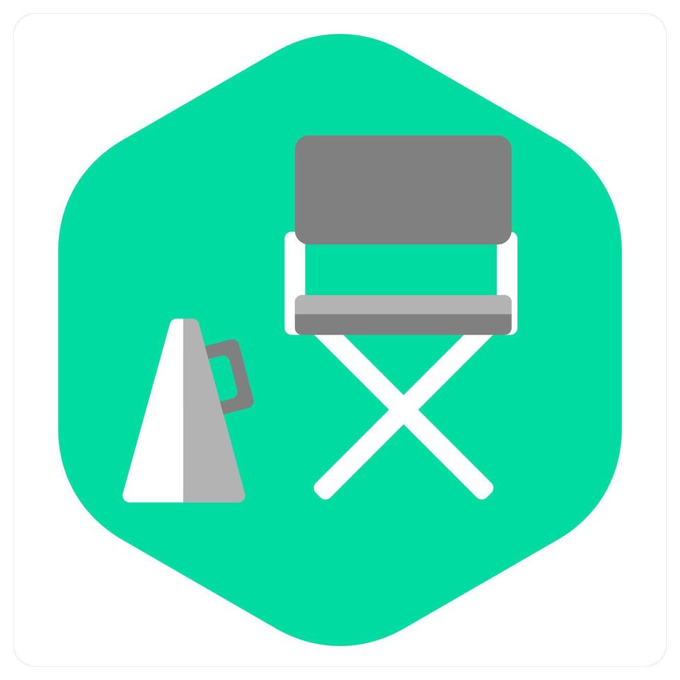 Director Chair and photo icon concept vector